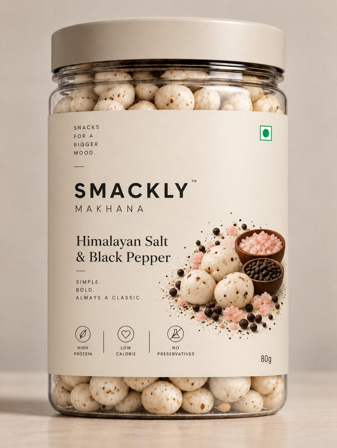 Smackly Makhana – Himalayan Salt & Black Pepper